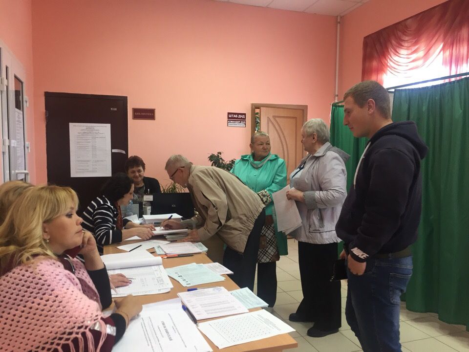 На избирательном участке села Мунайки образовалась очередь