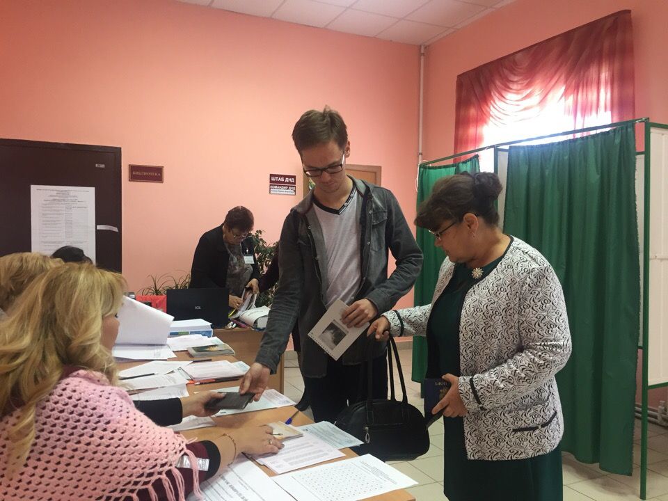На избирательном участке села Мунайки образовалась очередь