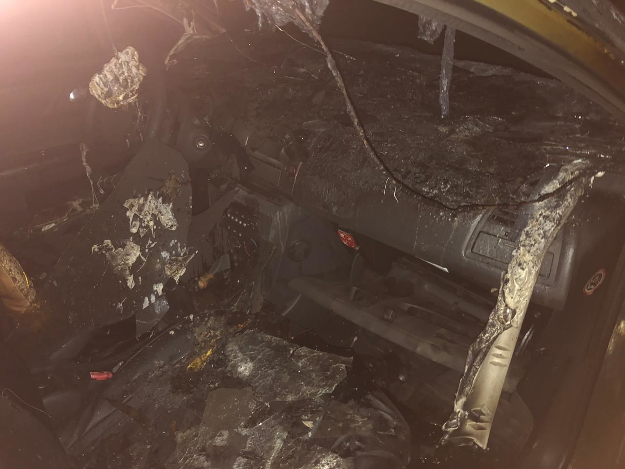 В Менделеевске горел автомобиль