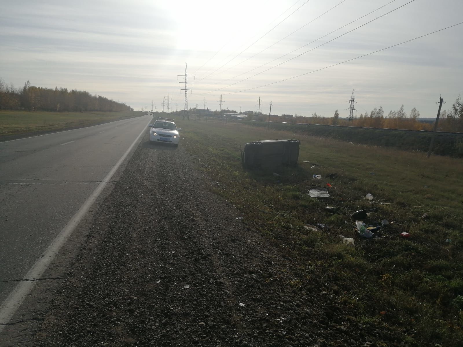 В Менделеевском районе пьяный водитель съехал в кювет