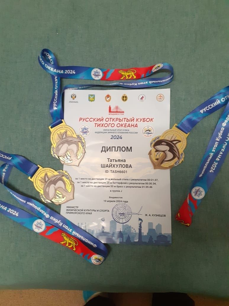 Пять «золотых» медалей на Всероссийских соревнованиях по зимнему плаванию завоевала спортсменка из Менделеевска Танзиля Шайхулова