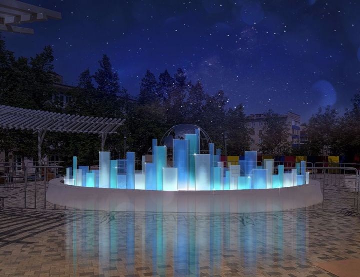 Зимняя сказка: для свето-музыкального фонтана в Менделеевске наступит Новый год