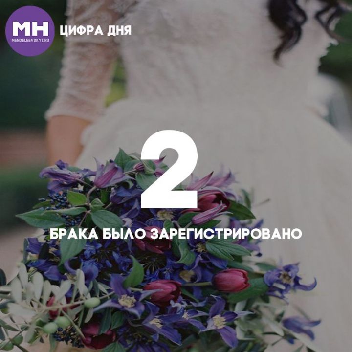 Цифра дня: сколько браков было зарегистрировано на прошлой неделе в Менделеевске