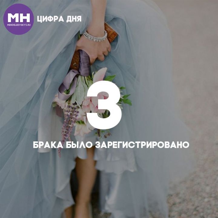 Цифра дня: сколько браков было зарегистрировано на прошлой неделе в Менделеевске