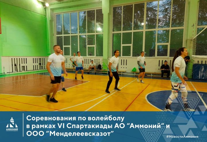 Среди структурных подразделений АО «Аммоний» и ООО «Менделеевсказот» прошли игры по волейболу