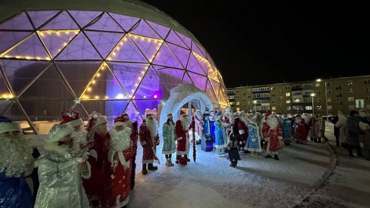 Семья Нуриевых выиграла автокресло на новогоднем параде санок