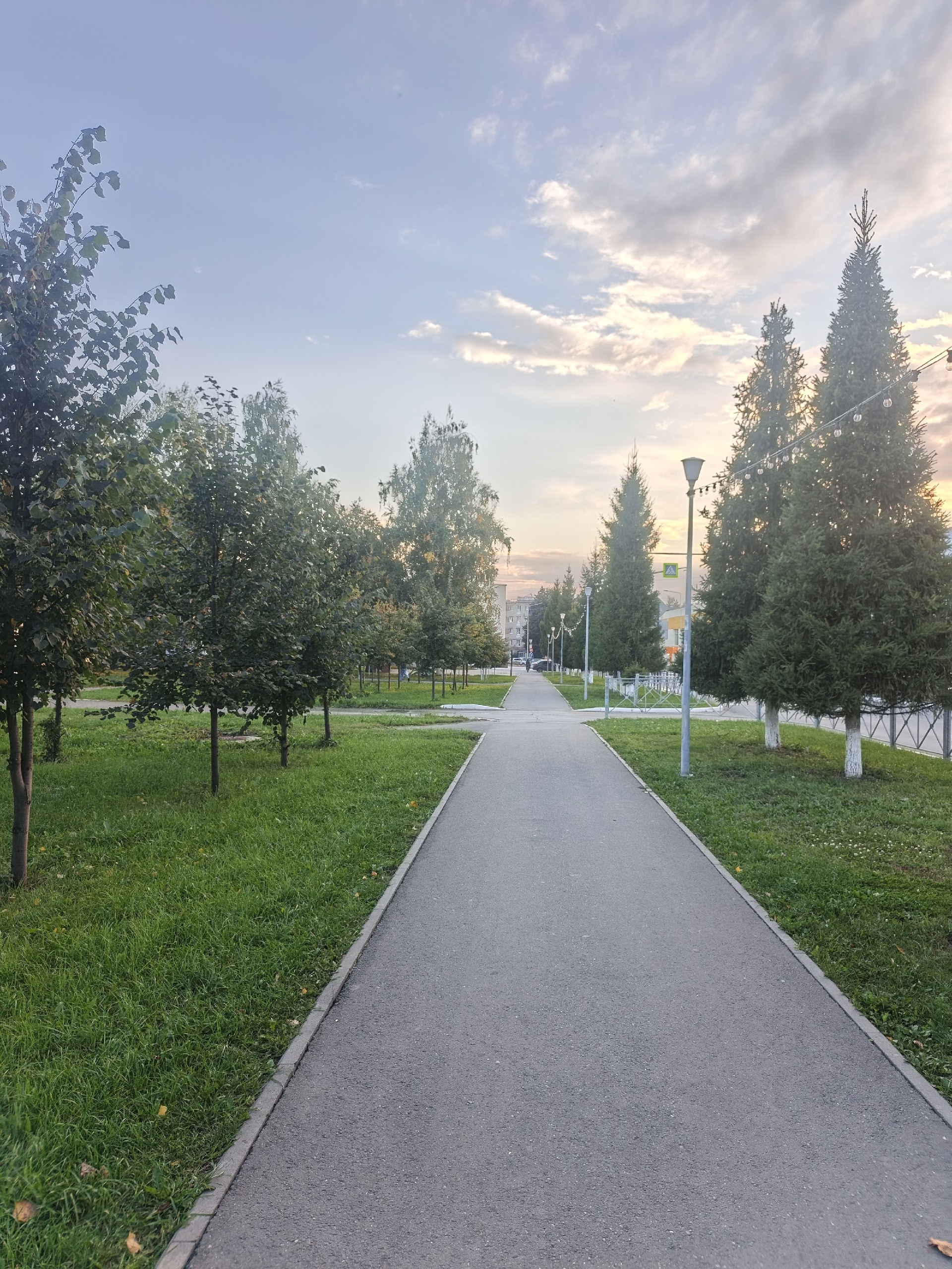Аллея в Менделеевске ранней осенью