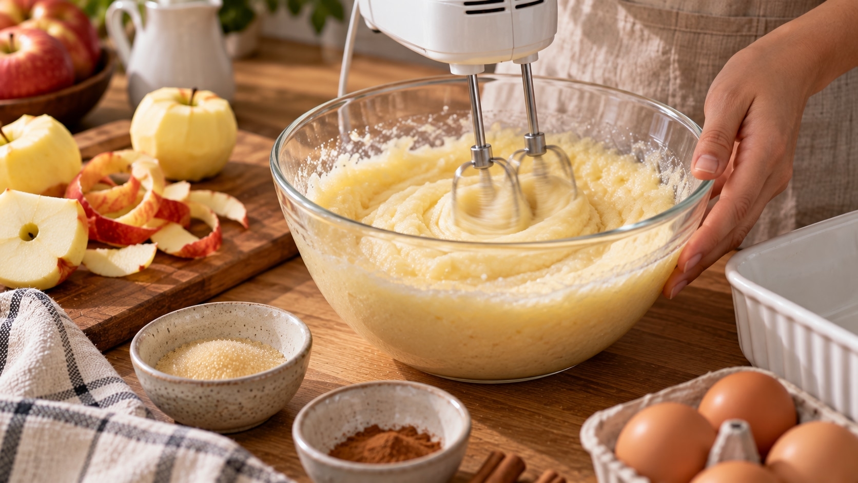 взбивание яблочной массы для суфле миксером