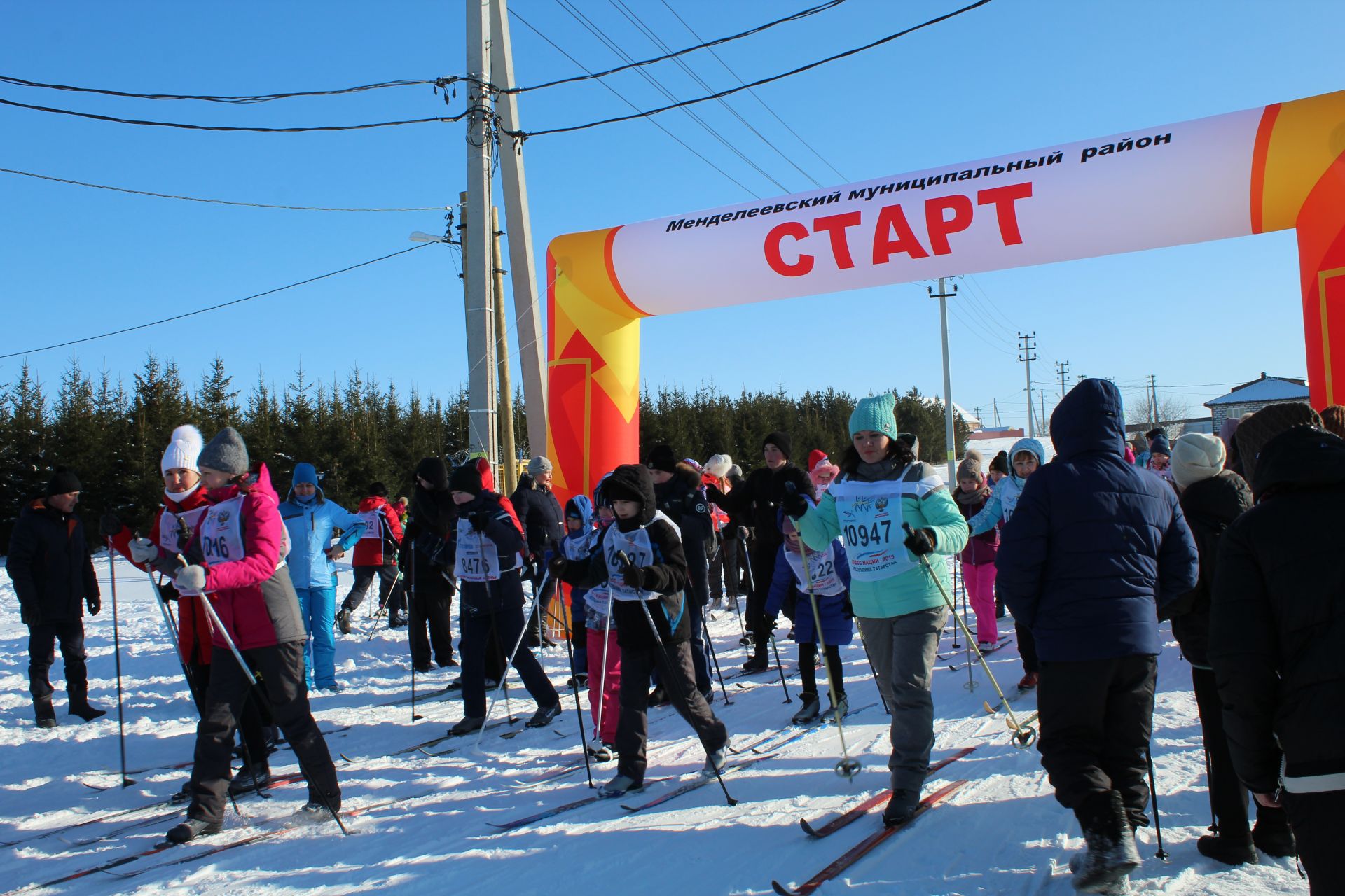 Менделеевцы вышли на массовый забег лыжня Татарстана-2020