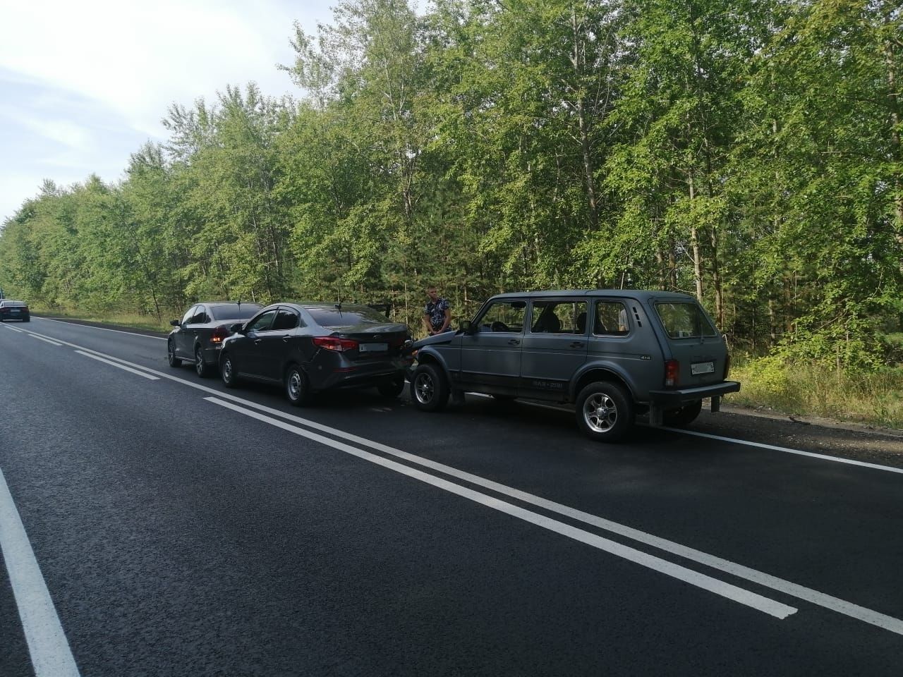 В Менделеевском районе произошло ДТП с участием четырех автомобилей