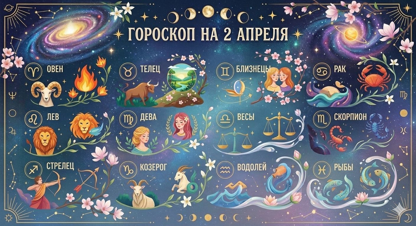Гороскоп на 2 апреля: советы звёзд для всех знаков зодиака
