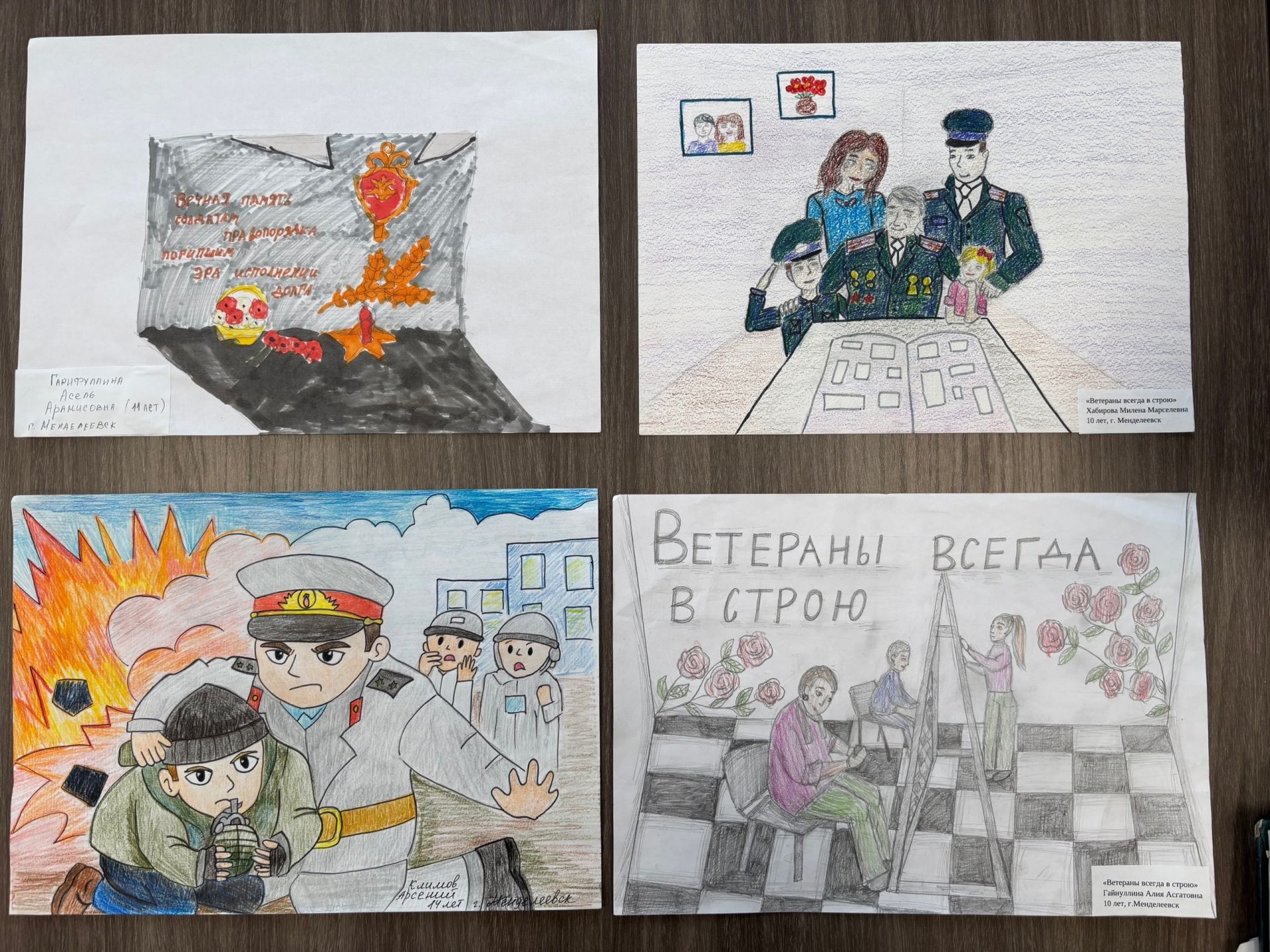 Юные менделеевцы участвовали в конкурсе рисунков «Ветераны всегда в строю»