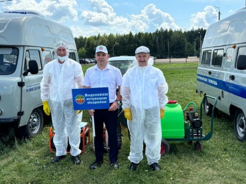 Ветеринарная служба Менделеевска приняла участие в масштабных учениях по борьбе с чумой жвачных животных