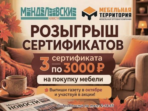 «Менделеевские новости» и «Мебельная территория» запускают акцию для подписчиков