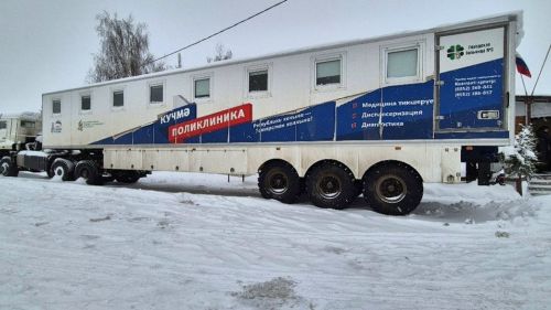 Мобильная поликлиника приняла пациентов в селе Татарские Челны