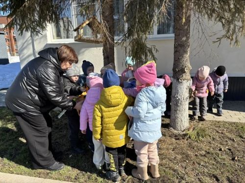 Воспитанники менделеевского детского сада «Маленький гений» встретили День птиц добрыми делами