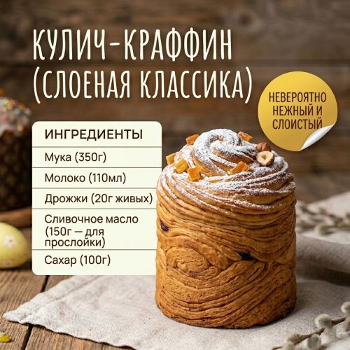Секреты пасхального стола: как приготовить тот самый «Кулич-Краффин»