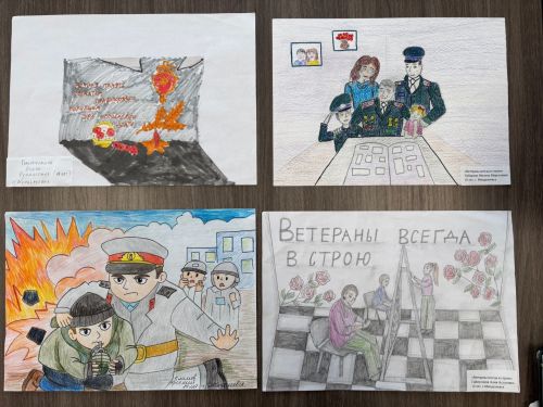 Юные менделеевцы участвовали в конкурсе рисунков «Ветераны всегда в строю»