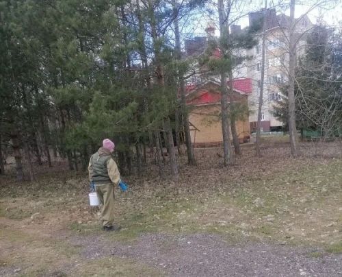 В Менделеевском районе провели обработку парков и скверов от клещей и комаров