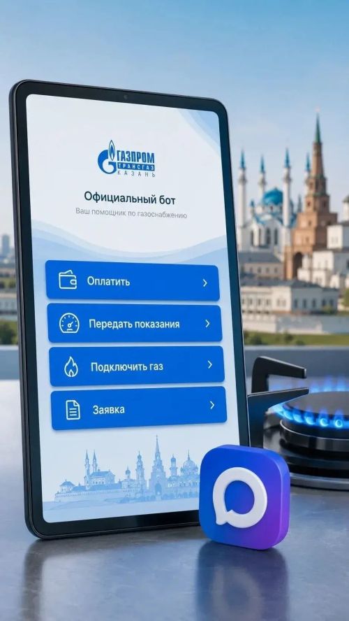 Чат-бот «Газпром трансгаз Казань» поможет оплатить газ и передать показания счётчика